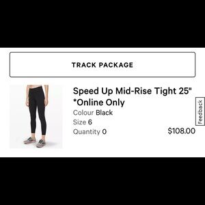 Hardly worn Lululemon Speed Up Mid Rise Tight 25”